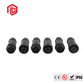 Black Nylon / PVC 3 Pin Waterproof Male Female Connector