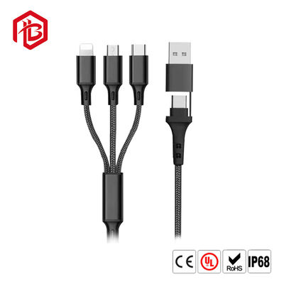 Comprar Micro tipo C de USB que ilumina 3 4 em 1 cabo de dados de carregamento rápido de USB do multi carregador do telefone 3A online manufacture