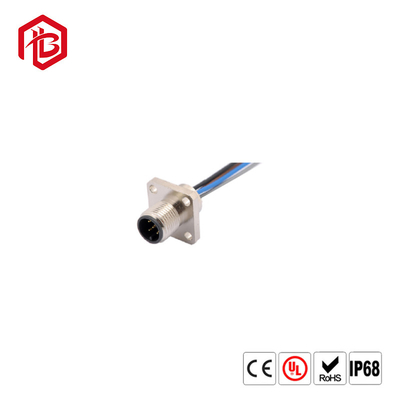 M12 X Code PCB Female Rear M12 Panel Mount Connector 8 Pin For Sign