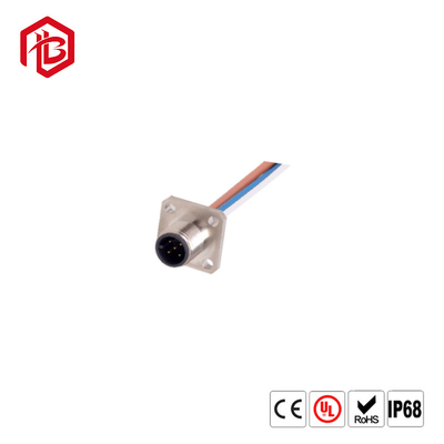 M12 X Code PCB Female Rear M12 Panel Mount Connector 8 Pin For Sign