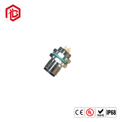 M12 X Code PCB Female Rear M12 Panel Mount Connector 8 Pin For Sign
