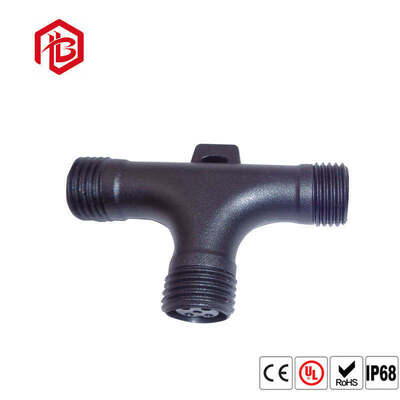 IP68 Waterproof LED Outdoor Lighting Connector Cable 3-Way 2/3/4-Pin T-Type Screw Fixing Copper Contact Material Aerospace UHF
