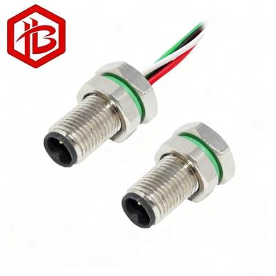 OEM ODM M5 4 Pin Copper Contact Stainless Steel Housing Waterproof Circular Connector for Solar Power System and PC Applications