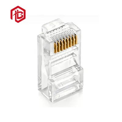 High Performance 24V IP65 Phosphor Bronze CAT5 UTP Shielded Ethernet RJ45 Male PCB RF Power Cable Connector