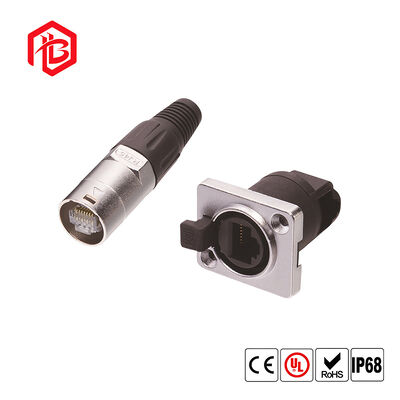 RJ45 Male/Female Waterproof Network Port Connector with Copper Contact and Nylon Housing IP68 Rated for Outdoor Displays
