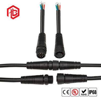 Conector Macho/Fêmea M12 3 pinos 5.mm à prova d'água para Equipamentos de Automação de Sensores Industriais em Alumínio